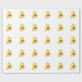 Gele Hibiscus Botanische Kunst Cadeaupapier (Vlak)