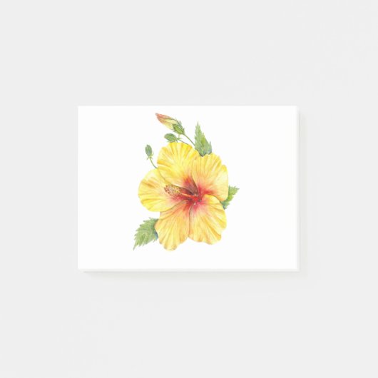 Gele Hibiscus Botanische Kunst Post-it® Notes (Voorkant)