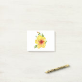 Gele Hibiscus Botanische Kunst Post-it® Notes (Op bureau)