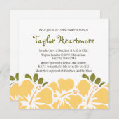Gele Hibiscus Bridal Shower Invitations Kaart (Voorkant / Achterkant)