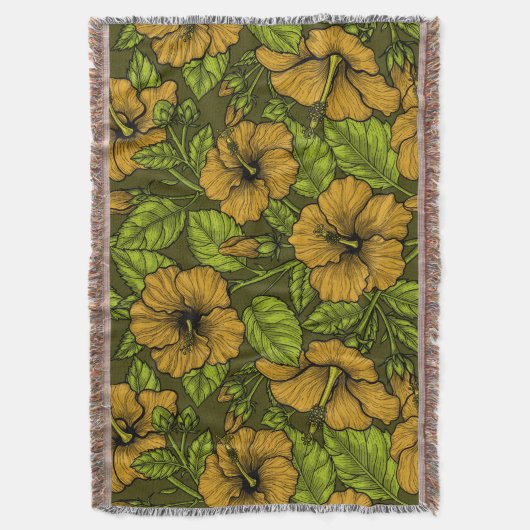 Gele hibiscus deken (Voorkant Verticaal)