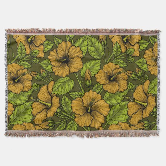 Gele hibiscus deken (Voorkant)