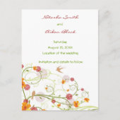 Gele hibiscus en doorslikken Floral sparen de datu Aankondigingskaart (Voorkant)