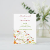 Gele hibiscus en doorslikken Floral sparen de datu Aankondigingskaart (Staand voorkant)