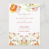 Gele hibiscus en doorslikken Floral sparen de datu Briefkaart (Voorkant)