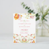 Gele hibiscus en doorslikken Floral sparen de datu Briefkaart (Staand voorkant)