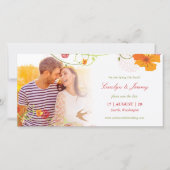 Gele Hibiscus Floral wervelt en slikt Foto Save The Date (Voorkant)