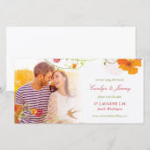 Gele Hibiscus Floral wervelt en slikt Foto Save The Date (Voorkant / Achterkant)