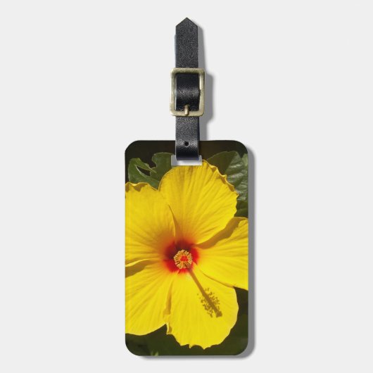 Gele Hibiscus Flower Bagagelabel (Voorkant verticaal)
