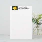 Gele Hibiscus Flower Briefpapier (Staand voorkant)