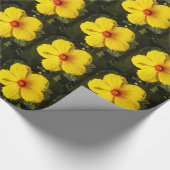 Gele Hibiscus Flower Cadeaupapier (Hoek)