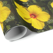 Gele Hibiscus Flower Cadeaupapier (Rol Hoek)