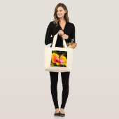 Gele Hibiscus Flower Canvas tas (Voorkant (model))