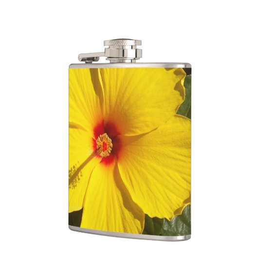 Gele Hibiscus Flower Heupfles (Links)