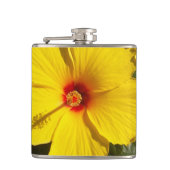 Gele Hibiscus Flower Heupfles (Voorkant)