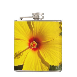 Gele Hibiscus Flower Heupfles