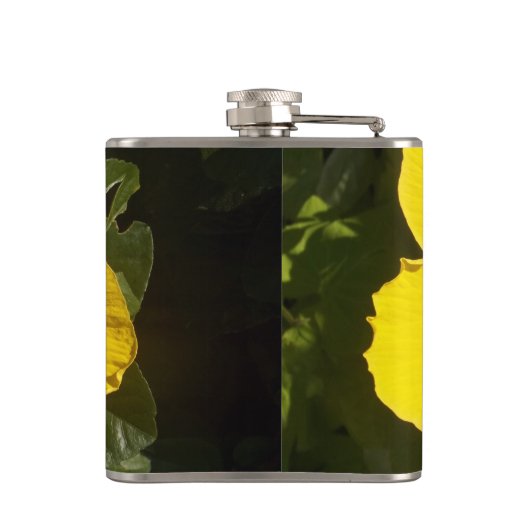 Gele Hibiscus Flower Heupfles (Achterkant)