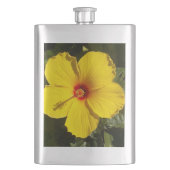 Gele Hibiscus Flower Heupfles (Voorkant)