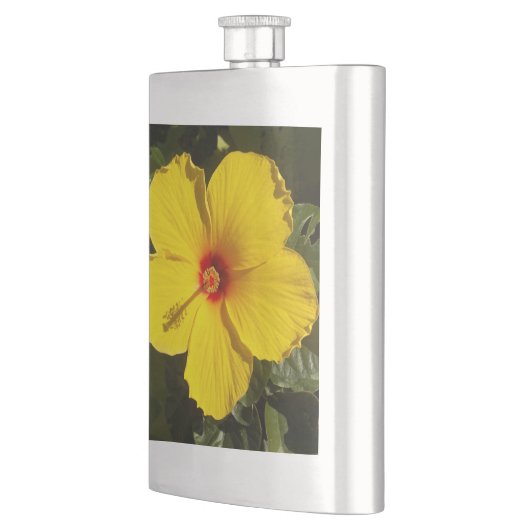 Gele Hibiscus Flower Heupfles (Links)