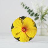 Gele Hibiscus Flower Kaart (Staand voorkant)
