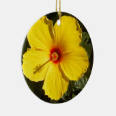 Gele Hibiscus Flower Keramisch Ornament (Rechts)