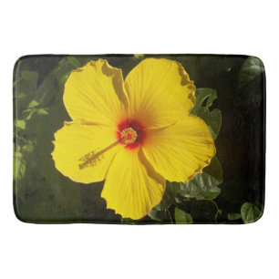 Gele Hibiscus Flower Large Bath Mat