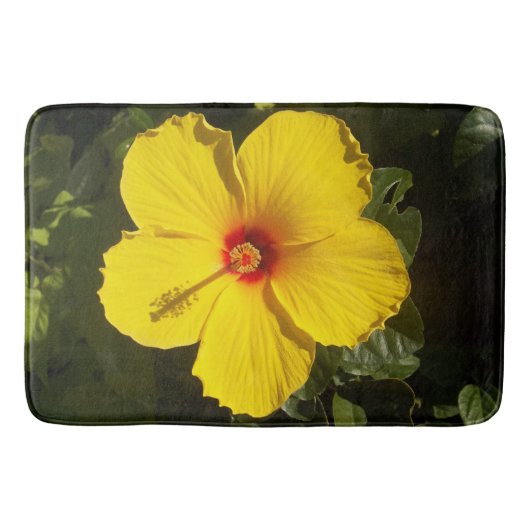 Gele Hibiscus Flower Large Bath Mat (Voorkant)