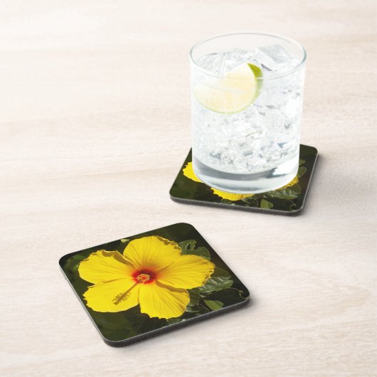 Gele Hibiscus Flower Onderzetter (Rechterzijde)