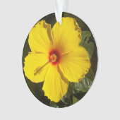 Gele Hibiscus Flower Ornament (voorkant)