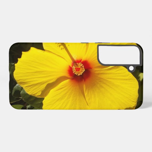 Gele Hibiscus Flower Samsung Galaxy Hoesje (Achterkant horizontaal)
