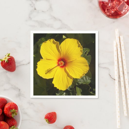 Gele Hibiscus Flower Servet (Insitu)
