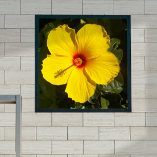 Gele Hibiscus Flower Small Poster