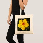 Gele Hibiscus Flower Tote Bag (Voorkant (product))
