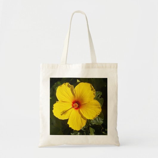 Gele Hibiscus Flower Tote Bag (Voorkant)