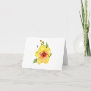 Gele Hibiscus Flower Tropical Kaart
