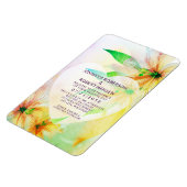 Gele Hibiscus Flowers Heart Dewdrops Weddenschap Magneet (Linkerzijde)