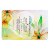 Gele Hibiscus Flowers Heart Dewdrops Weddenschap Magneet (Horizontaal)