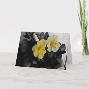 Gele Hibiscus foto "Gelukkige verjaardag!" groet Kaart