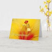 Gele hibiscus gefeliciteerd kaart (Gele Bloem)