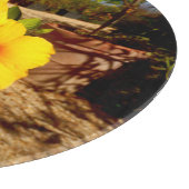 Gele Hibiscus Glas Snijplank (Hoek)