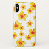 Gele hibiscus hawaiian florale waterverf bloemen Case-Mate iPhone case (Achterkant)