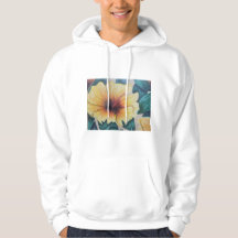 Gele hibiscus hoodie