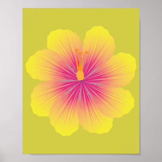 Gele Hibiscus_Illustratie Poster (Voorkant)