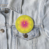 Gele Hibiscus Illustratie Ronde Button 7,6 Cm (In situ)