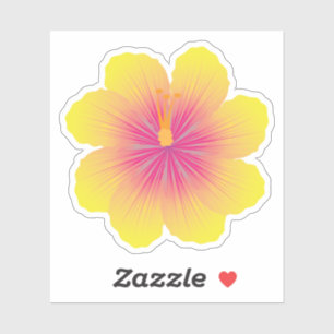 Gele Hibiscus_Illustratie Sticker