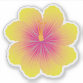 Gele Hibiscus_Illustratie Sticker (Voorkant)