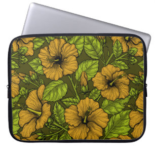 Gele hibiscus laptop sleeve