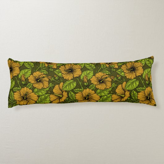 Gele hibiscus lichaamskussen (Achterkant)