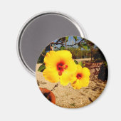 Gele Hibiscus Magnet (Voorkant / Achterkant)