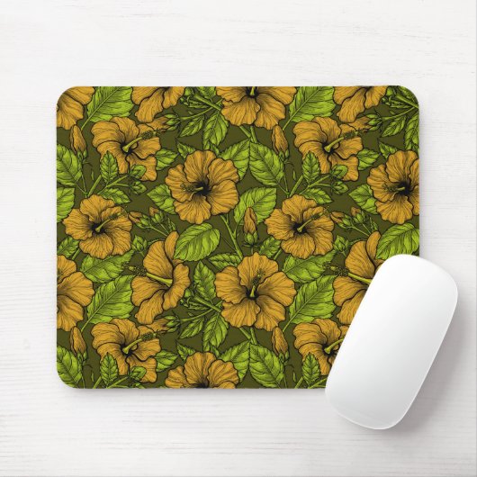 Gele hibiscus muismat (Met muis)